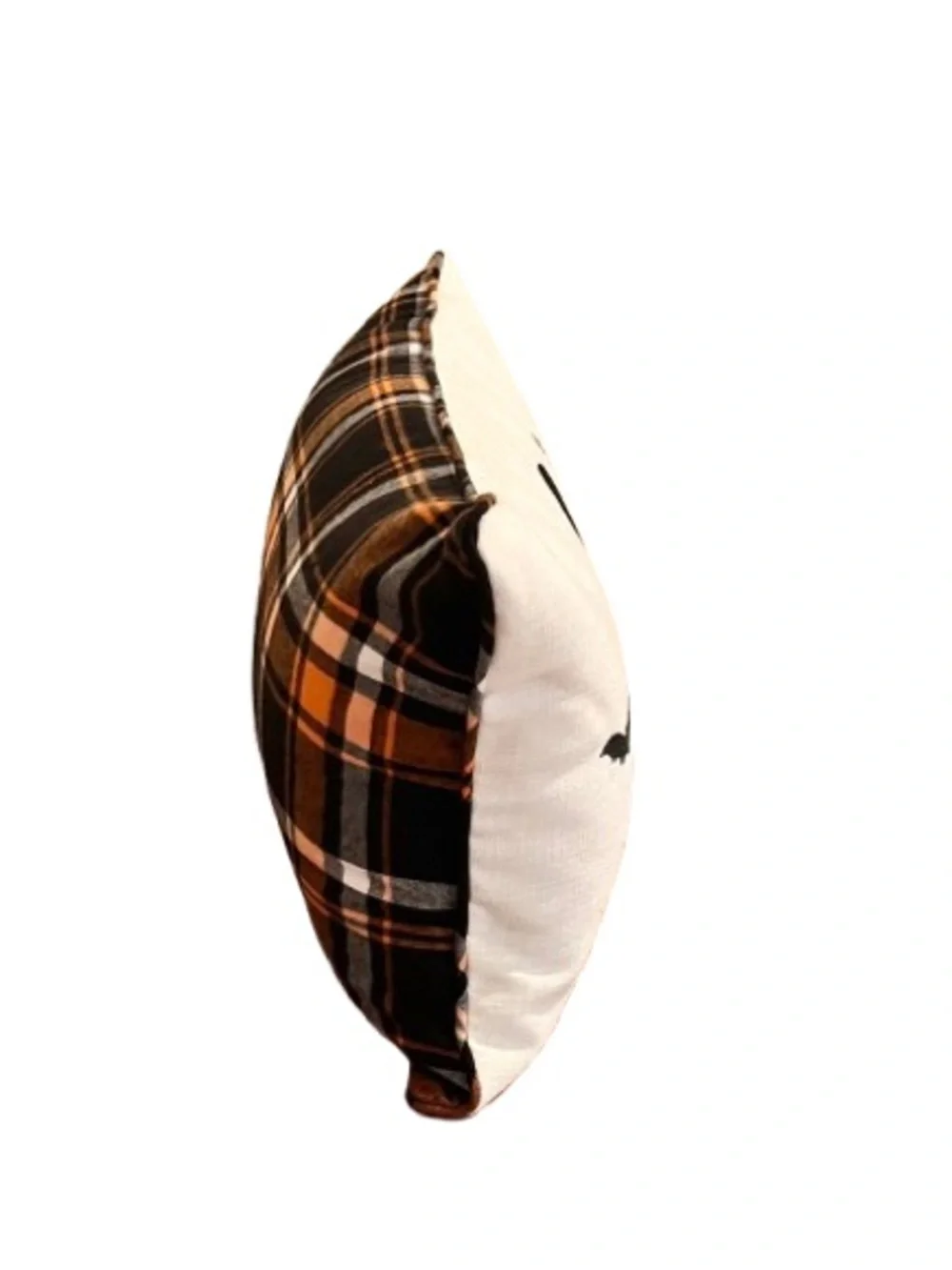 🆕-Halloween Black Cat Plaid Plush Pillow. Size: 24”W x 14”H